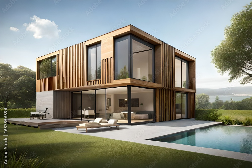 modern house in the park generated by AI modern house in the park generated by AI