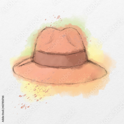 hat with abstract paint on paper texture