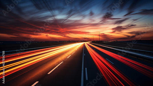 Sunset long-exposure over a german highway © Hassan