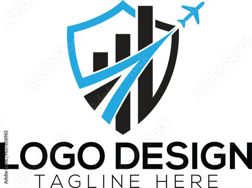 Marketing shield logo design