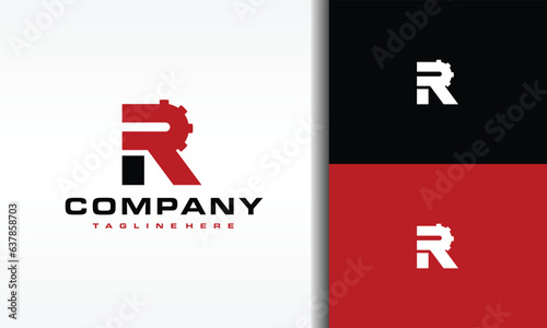 letter R gear logo