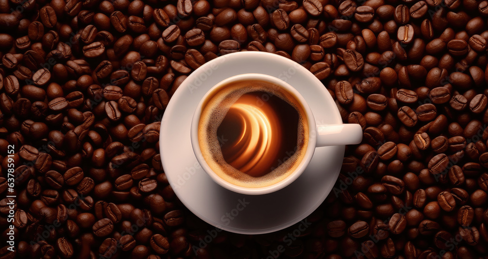 Coffee cup on coffee background. Coffee cup on coffee background.