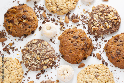 homemade cookies on white background