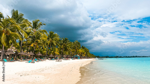 Tropical beach with palm trees © Michal