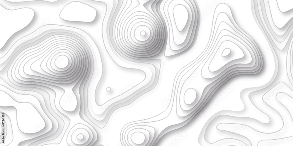 Abstract sea map geographic contour map and topographic contours map background. Abstract white pattern topography vector background. Topographic line map background. Illustration light waves swirl. Abstract sea map geographic contour map and topographic contours map background. Abstract white pattern topography vector background. Topographic line map background. Illustration light waves swirl.