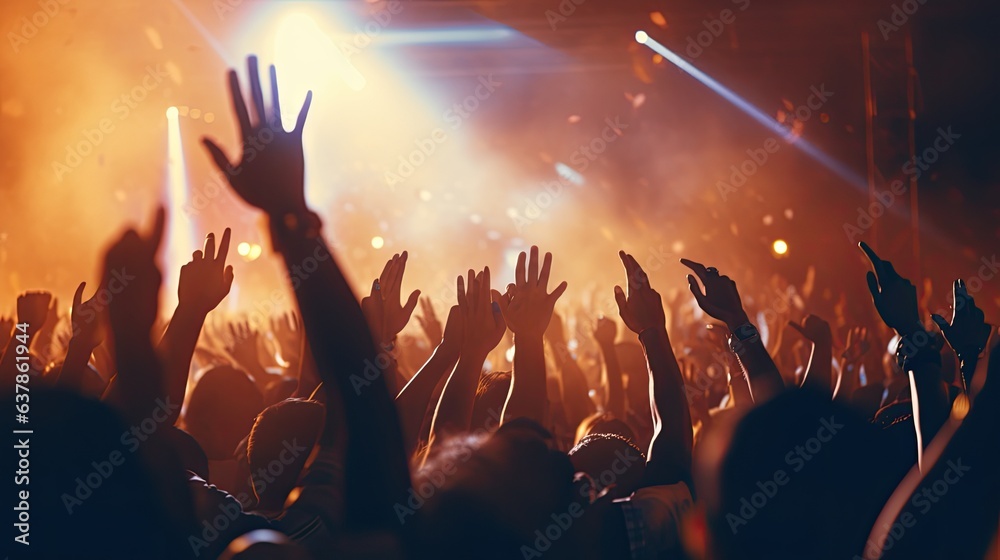 people at the concert, view of a concert - obrazy, fototapety, plakaty 