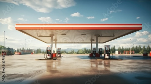 Modern Gas Station with refueling. © visoot