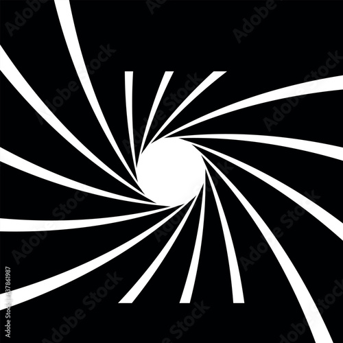 James rifled gun barrel grooves secret vector.