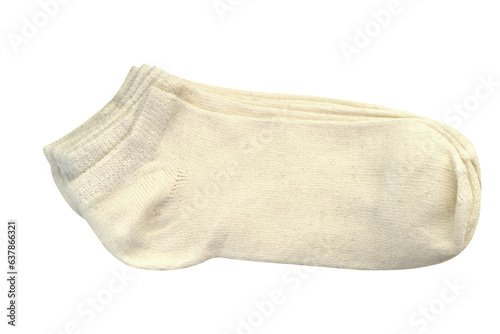 cotton white natural socks with weak elastic band, Medical socks, special products for people with diabetes, concept foot diseases and elimination heaviness in legs, isolate on white background