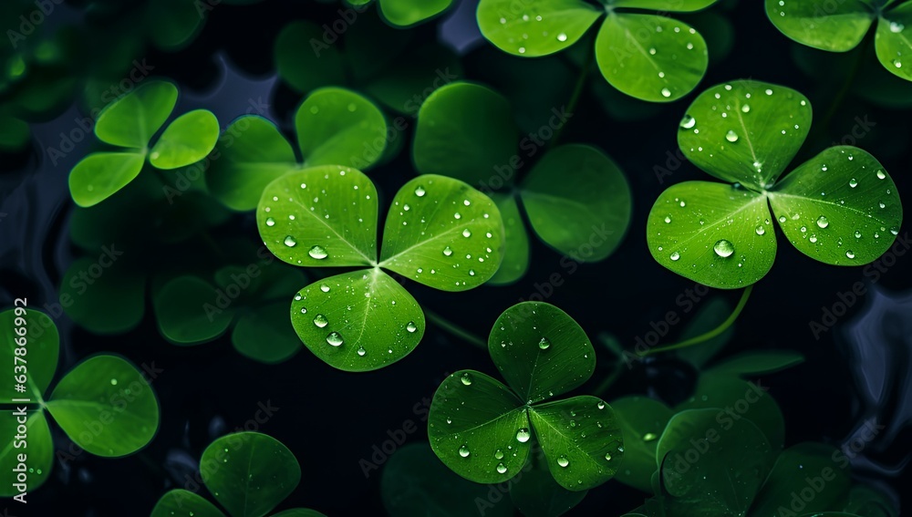 Clover leaves, shamrocks, quatrefoils, background for St. Patrick's Day. Clover leaves, shamrocks, quatrefoils, background for St. Patrick's Day.