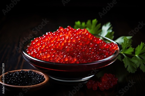 Caviar Extravaganza: Red Salmon and Black Sturgeon Caviar Delight