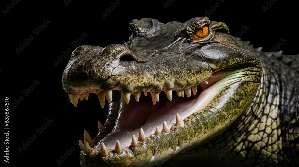 Fototapeta premium Cheerful Crocodile Portrait Against a Clean Background