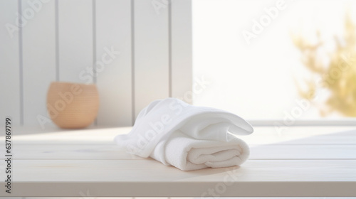 white towels on the window