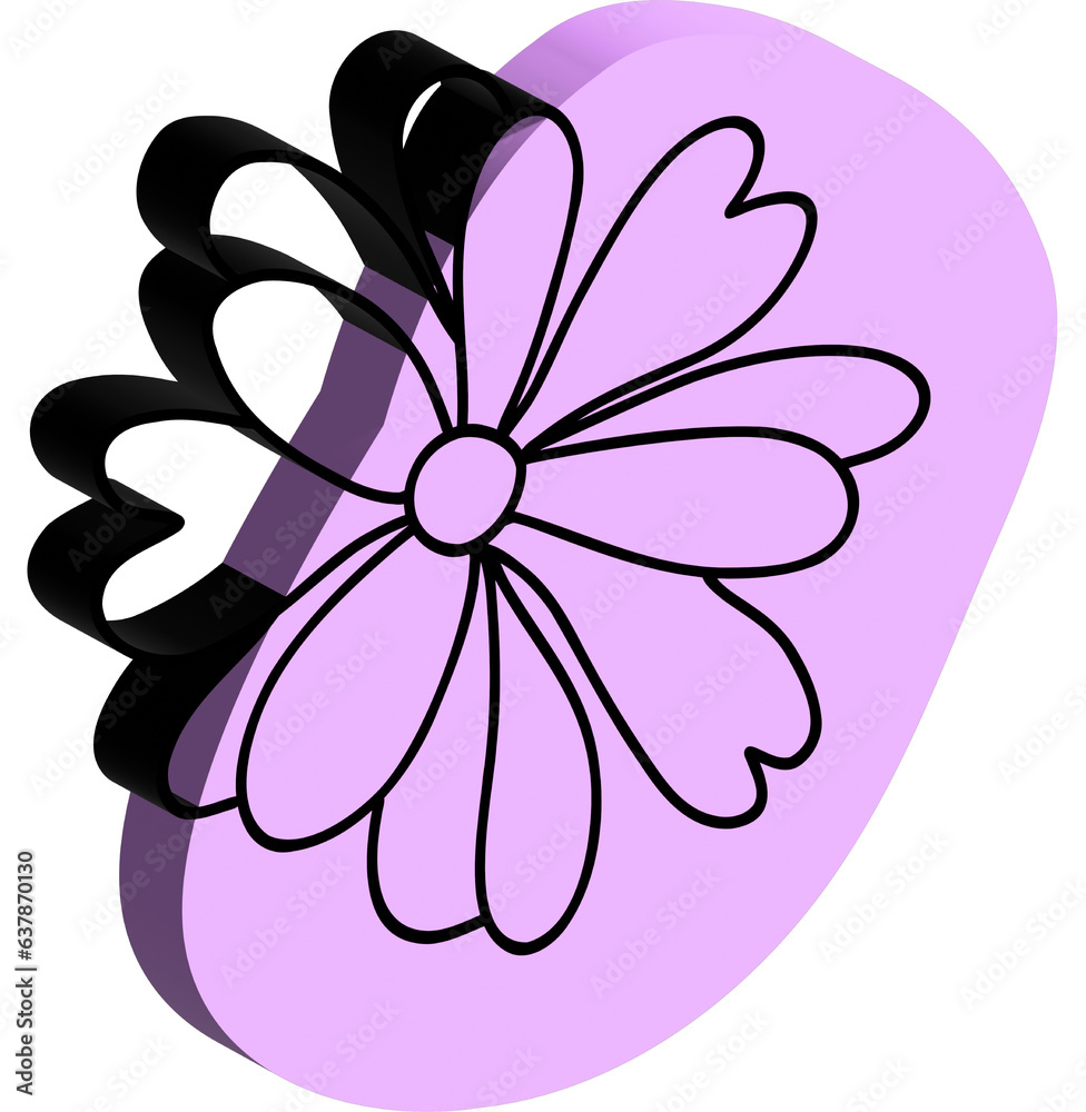 3D Flower with abstract spot