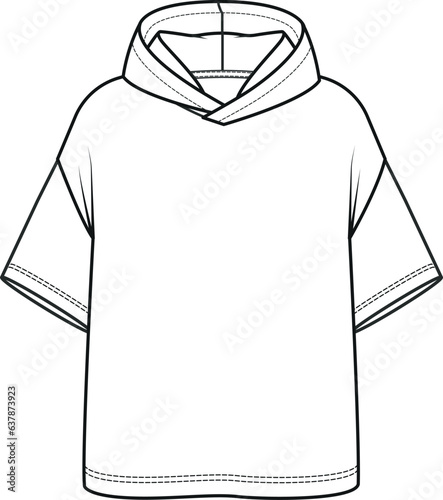 Cozy and Stylish Sweatshirt Design, Detailed Vector Technical Drawing for Fashionable and Comfortable Hoodies, Perfect for Casual Wear and  of Style, Sweatshirt Flat Sketch