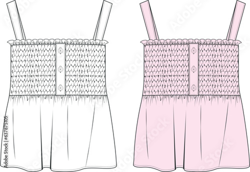 Top Vector Illustration for Girls, Technical Sketches of T Shirt Designs, Perfect for Trendsetters, Vacation Vibes, and Office Attire Vector Illustrations, Tops Fashion Flat Sketch