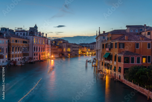 Night cityscapes of the Venice Grand Canal