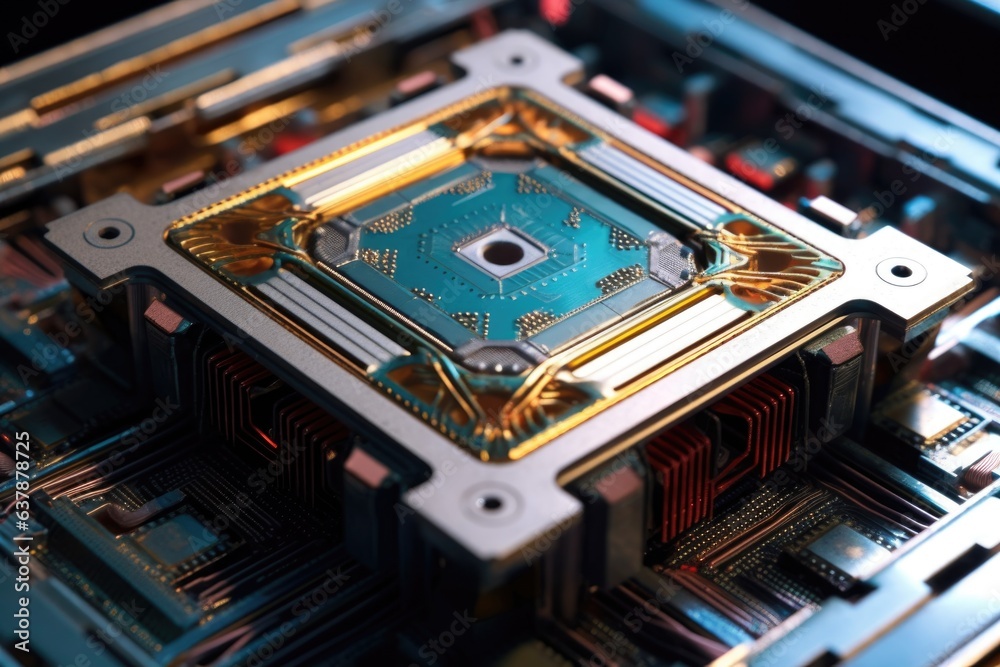 detailed image of a cpu die on a motherboard detailed image of a cpu die on a motherboard