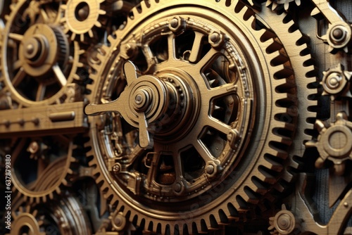 clockwork gears with intricate details and shadows