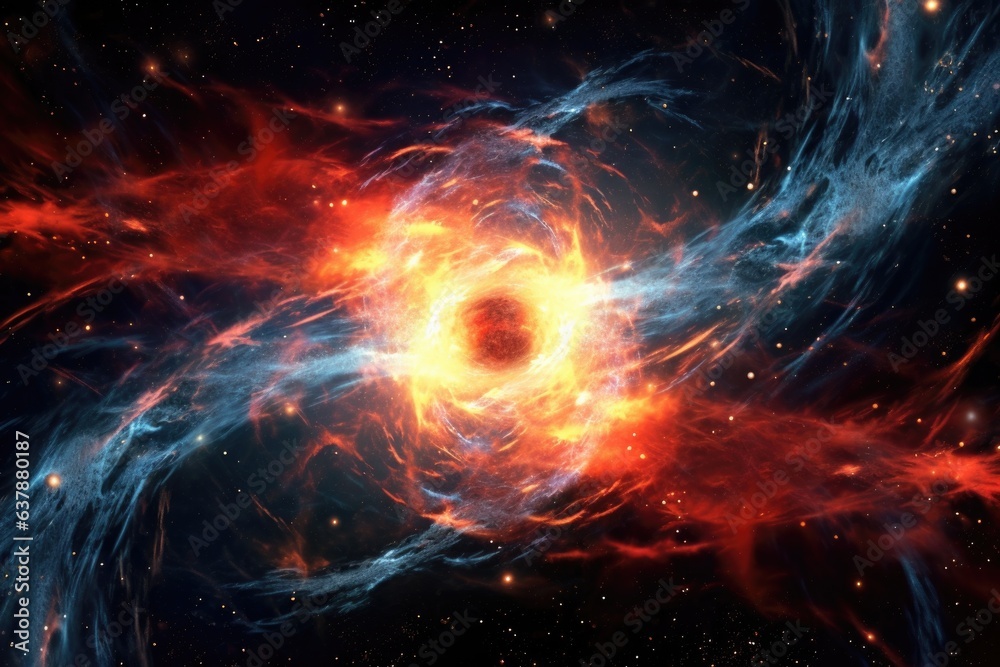 Fototapeta premium pulsating quasar in the heart of faraway galaxy