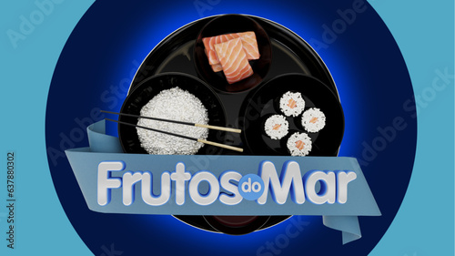 selo 3d ''frutos do mar''