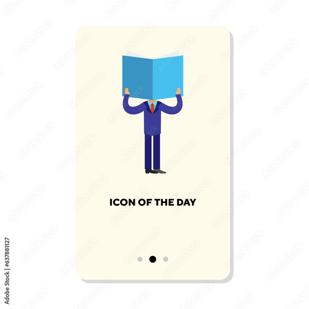Book reading flat icon. Reader, book isolated sign. Hobby, knowledge, religion concept. Vector illustration symbol elements for web design