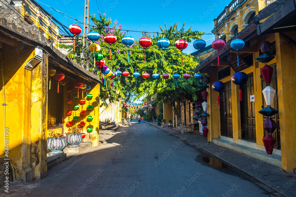 street view of hoi an old town, vietnam