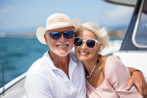 A happy seniors couple in traveling . .