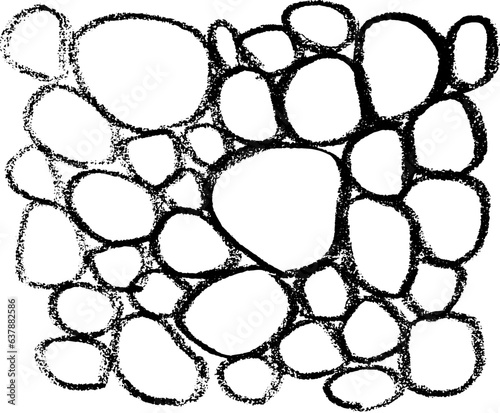 Chalk Sketch Round Stone Texture Imitation.