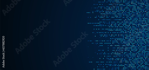 Digital technology background. Digital data dots blue pattern pixel background