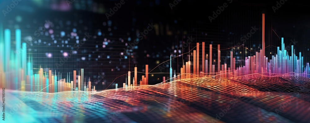 Stock market data photo realistic illustration - Generative AI.
