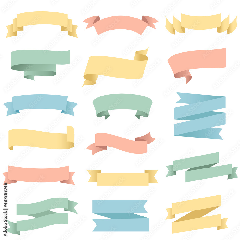 Pastel Ribbons With White Background