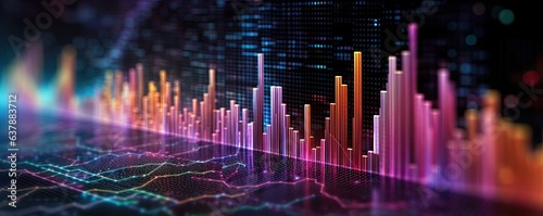 Stock market data photo realistic illustration - Generative AI.