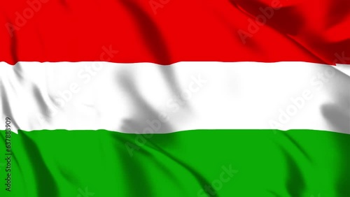 ハンガリーの国旗がはためいています。30秒でループします。