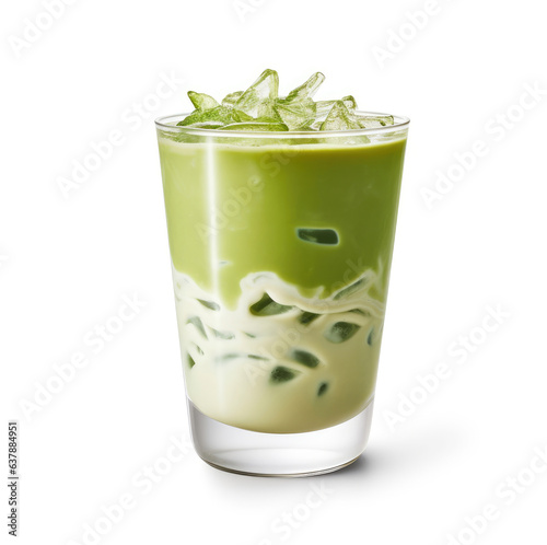 Mattia Green Tea Latte cold drink on white background photo