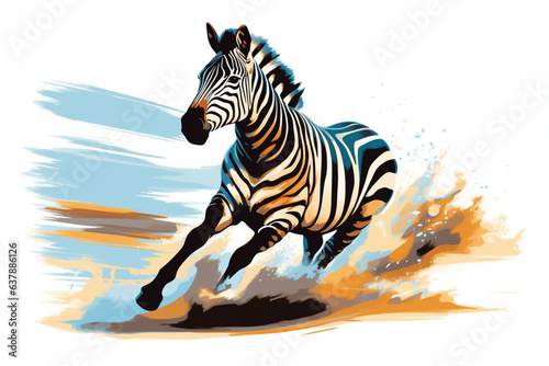 cartoon stail a zebra running