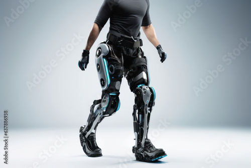 Robotic Lower Body Walking Innovation: Assistive Care Machine & Power Suit for Paralysis. photo
