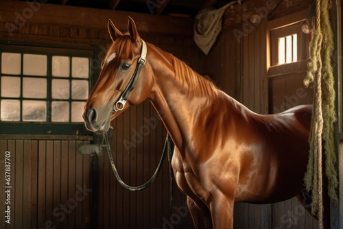 shiny, well-groomed horse standing in stable © Alfazet Chronicles