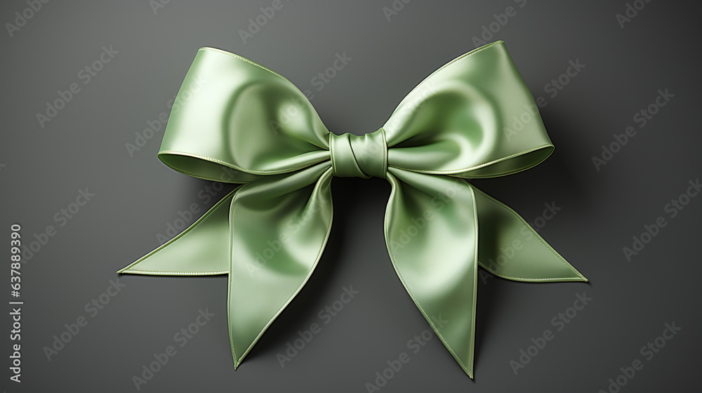 green bow with ribbon, png, isolated dark background green bow with ribbon, png, isolated dark background