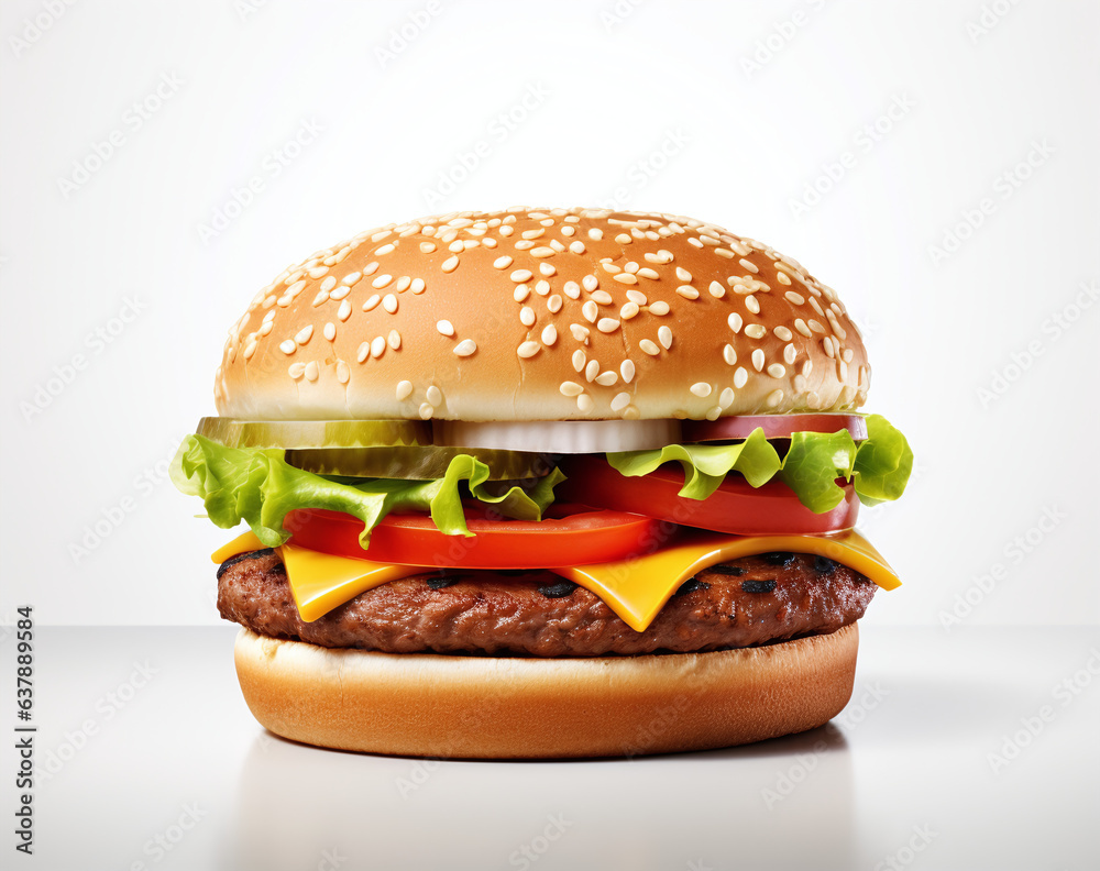 hamburger on a white background, isolated png