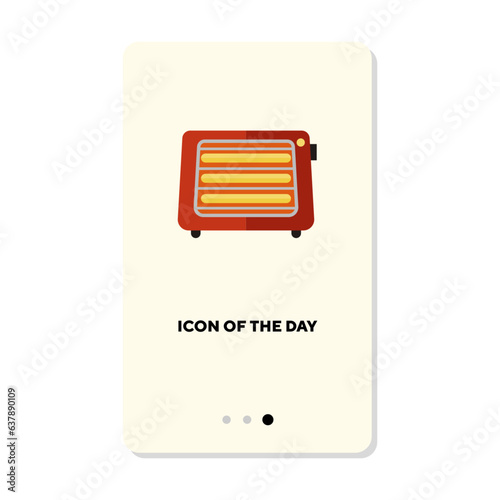 Space heater flat icon. Space isolated vector sign. Cosmos and technology concept. Vector illustration symbol elements for web design and apps