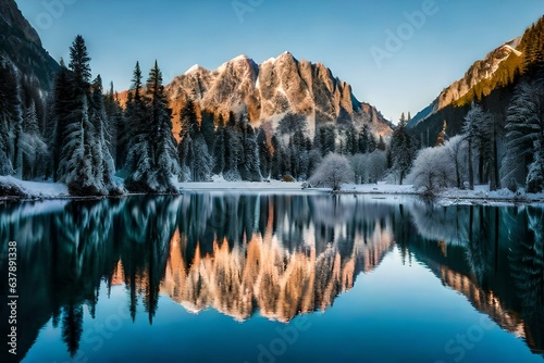 reflection in the lake generated by AI tool