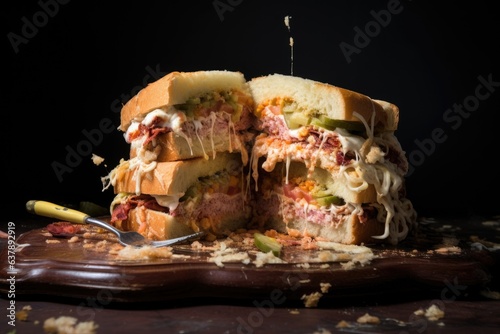 unfinished sandwich with a bite taken out