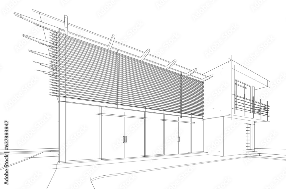 Modern house architectural drawing Modern house architectural drawing