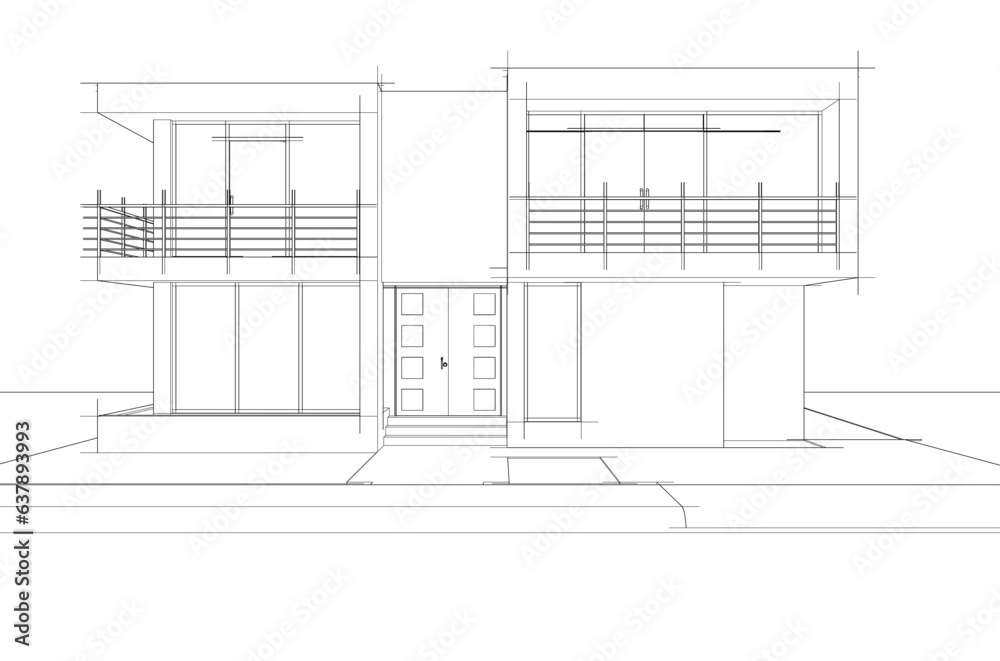 Modern house architectural drawing Modern house architectural drawing