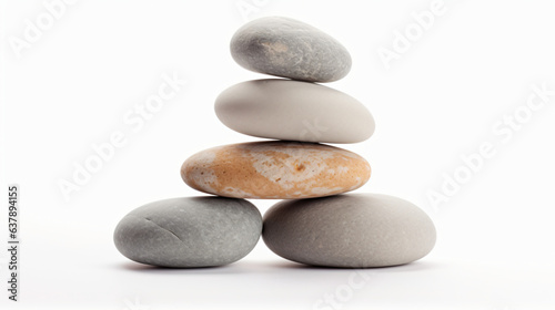 Zen pebbles. Stone spa and healthcare concept isolated on white background