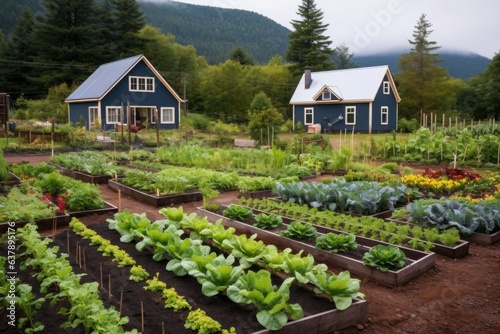 vegetable garden in a self-sufficient homestead