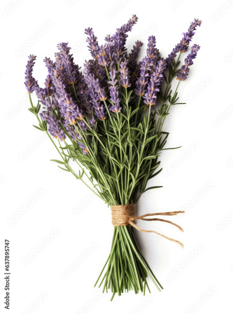 Fototapeta premium Bouquet of lavender on a white background