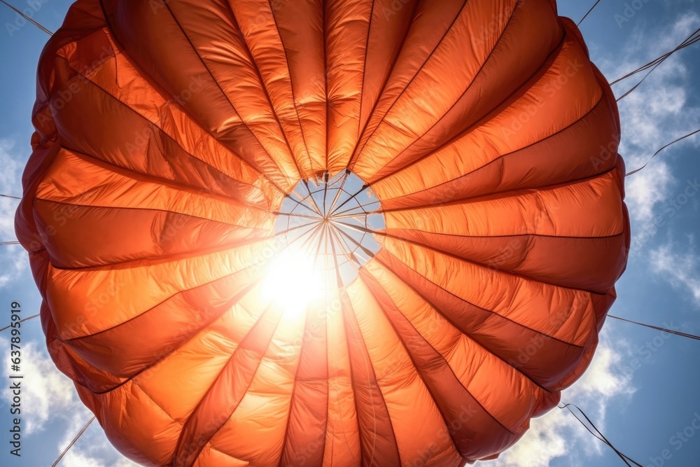 Obraz premium close-up of a parachute opening in mid-air