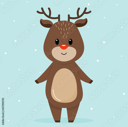 Santa Claus' Christmas reindeer on a blue background
